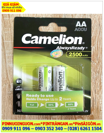 Camelion NH-AA2500ARBP2; Pin sạc AA 1.2v Camelion NH-AA2500ARBP2 AlwaysReady chính hãng /Vỉ 2viên